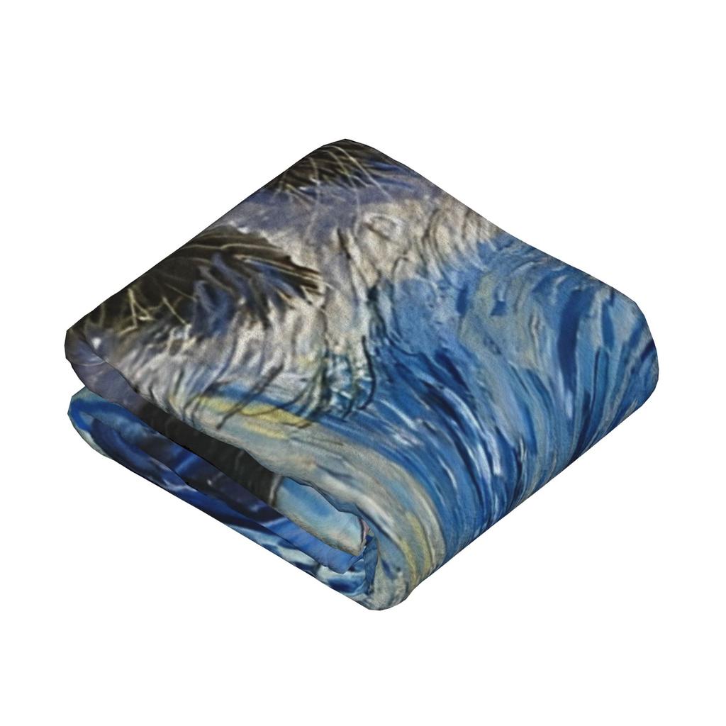 Starry Night Opossum Van Gogh Possum Funny Rodent Blankets Breathable Soft Throw Blanket for Bed Outdoor Plush Thin Quilt