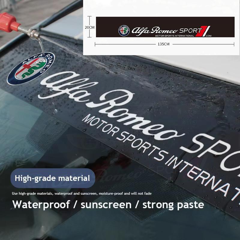 Para Alfa Romeo Giulietta Mito 159 Giulia Stelvio 156 147 Tonale Pegatina Decorativa Impermeable para Parabrisas de Coche Pegatinas