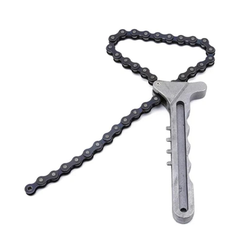 

Износостойкий масляный цепной ключ Прочный гаечный ключ Инструмент для снятия для ослабления и затягивания серебряный