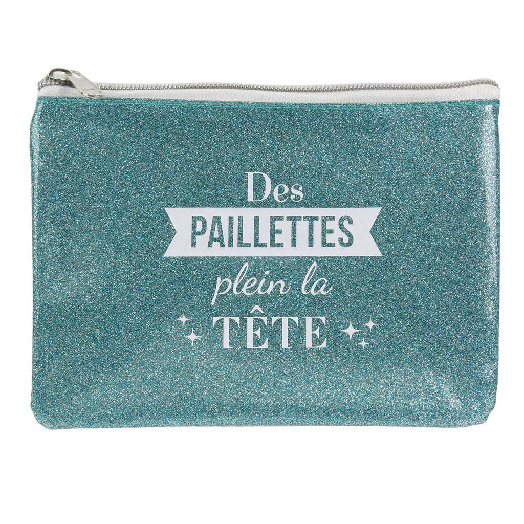 Buy Les Trésors De Lily [Q4387] - Turquoise 'Messages Paillettes' flat ...