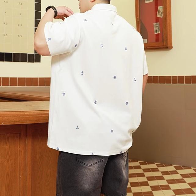 Plus Size Trend Moisture Wicking Soft High Quality Breathable Men's Loose Polo Shirt--Wrinkle Resistant Casual Sports Short Sleeve Neck Shirt