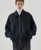 Draw Fit Herringbone Collar Zip-Up Blouson Jacket [Navy]