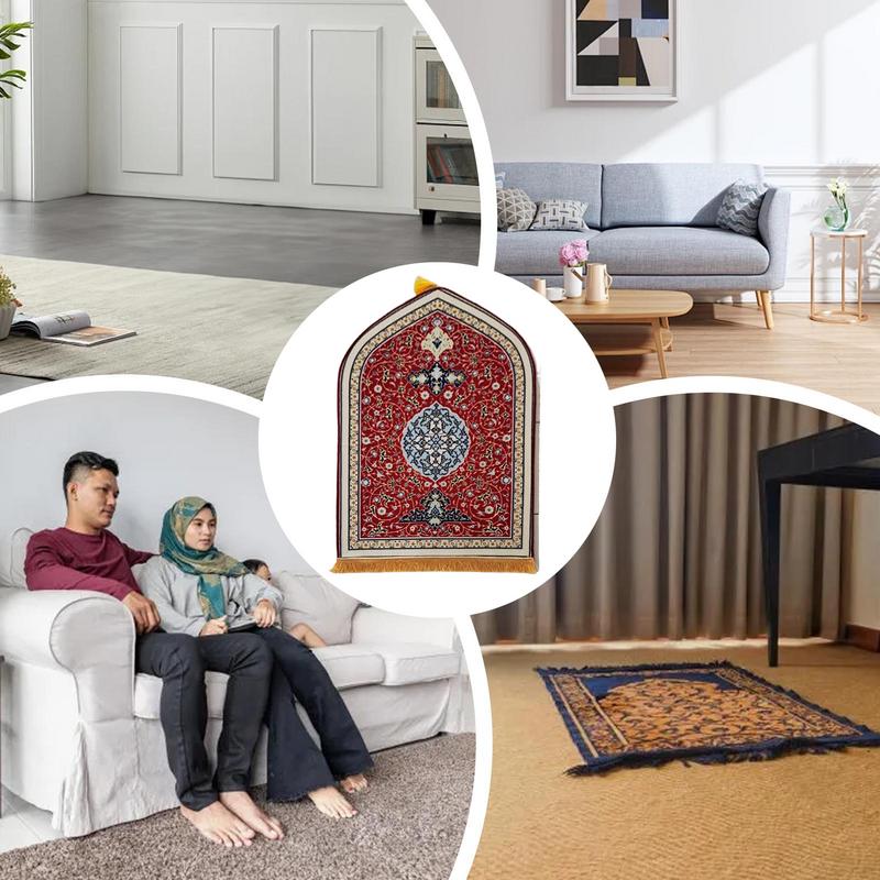For Women Irregular Thick Prayer Knees Mat Luxury Soft Printed Floor Carpet Non-Slip Knees Rug For Men & Women Prayer Mat