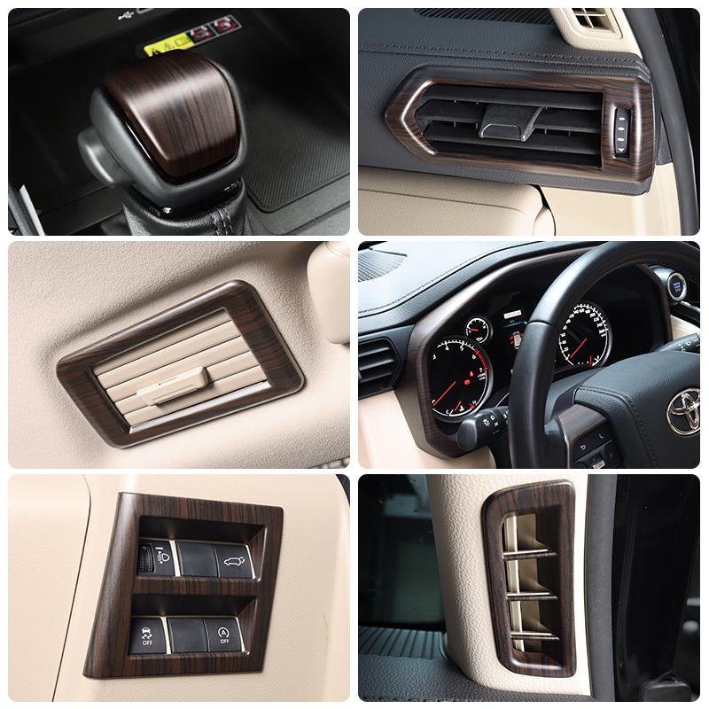 For 2021-2025 Toyota Land Cruiser LC300 300 High Configuration Peach Wood Texture Interior Accessories Upgraded Modification