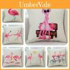 Adorable New Ins Flamingo Cartoon Soft Linen Throw Pillow For Cozy Sofa Decor