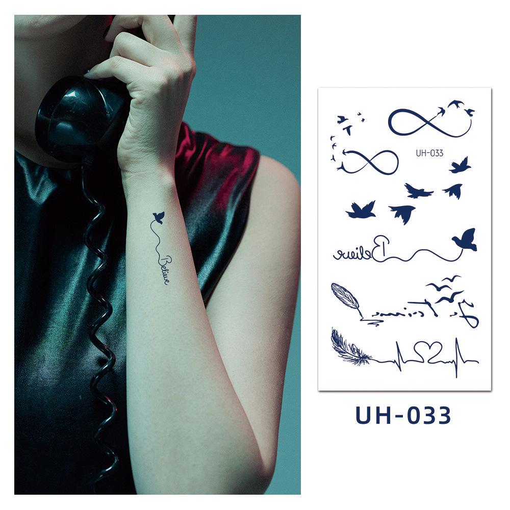 Korean Harajuku Semi-Permanent Fruit Juice Tattoo Stickers - Waterproof, Small, Fresh English Letter Designs 105x60 mm