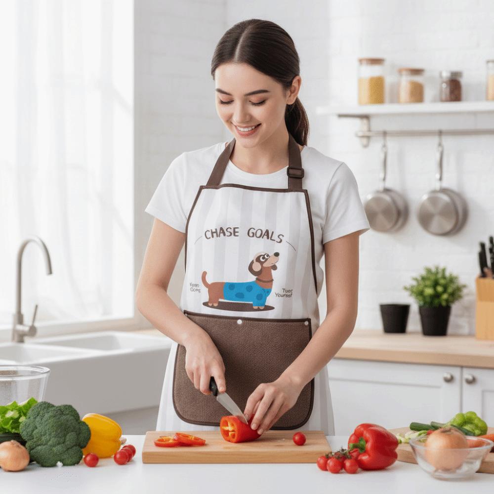 Detachable Hand Wipe Kitchen Oil Resistant Apron Dirt-Proof Catering Work Clothes  Home Use