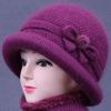Autumn and Winter Hat Warm Rabbit Fur Knitted Hat Female Old Lady Wool Hat Fleece Basin Hat