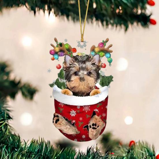 Vánoční stromeček závěsný oboustranný neblednoucí přívěsek Vtipné punčochy Design Tiskové kouzlo Ornamenty