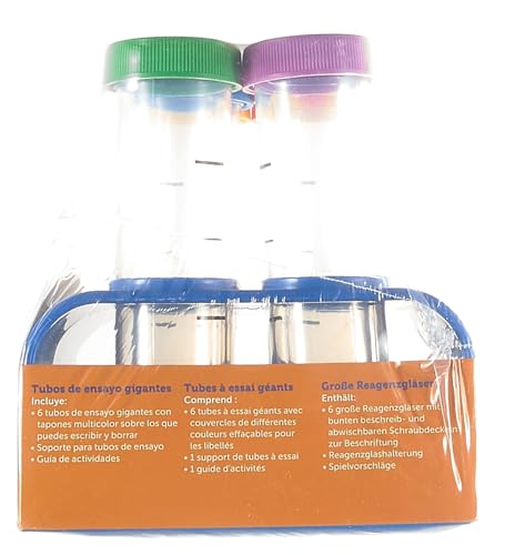 Learning Resources Kids' Jumbo Test Tubes with Stands, Set of 6, LER2788, Authentic