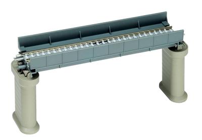 TOMIX N Gauge Through Girder Bridge PC F Blue PC Piers with 2 3027 Railway Model Supplies