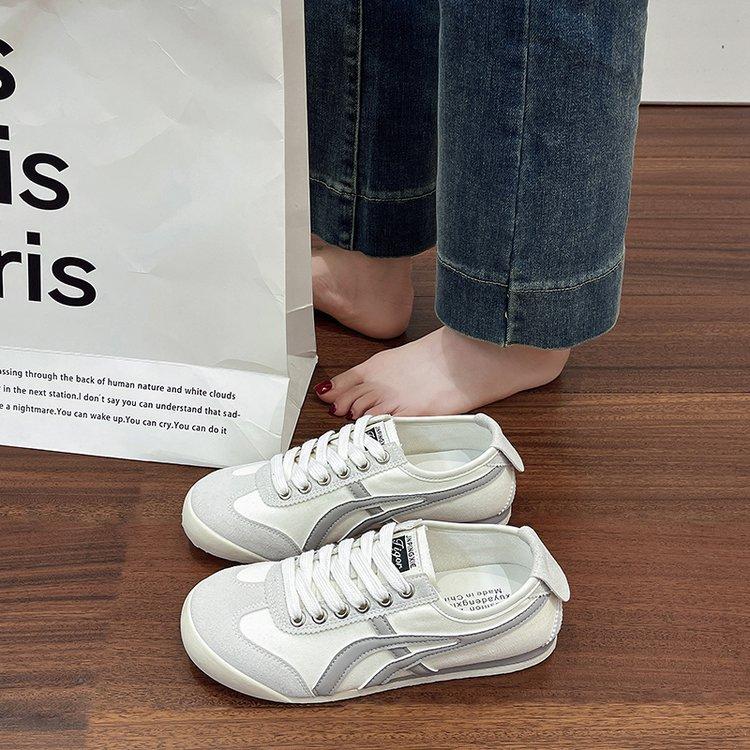 [Leather Thick Sole] 4.5cm Soft Collapse~ Heightening Silk Stepping Heel Jogging Forrest Gump Shoes Casual Shoes Women's Training Shoes