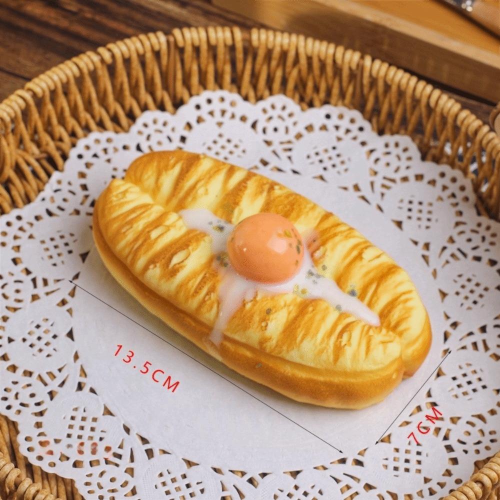 Soft Simulated Cheese Bun Stress Relief Slow Rising Toy Bread Squishy Toy for Adults Kids Gift