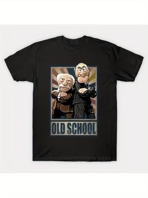 Męska Koszulka Tematyczna z Serialu Retro Statler i Waldorf, Styl Lata 70./80. Klasyczny Wzór Postaci Styl Nostalgiczny - Męska Letn...