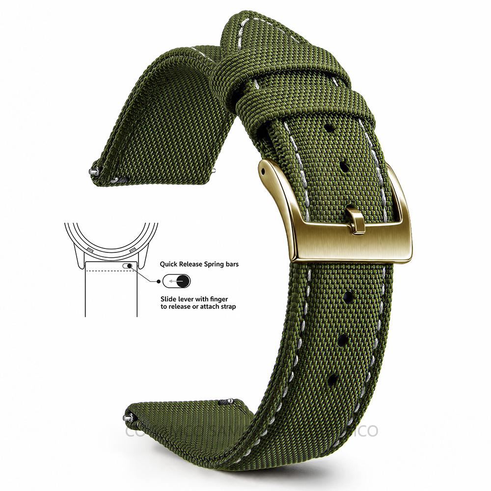 Superior Sailcloth European Watch Bands, Premium Nylon Watch Bands, 18mm 20mm 22mm Quick Release Watch Straps, for Men Women