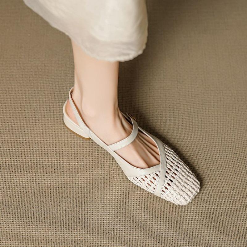 Loch-Schuhe, Dicker Absatz, Hohl-Design, Sandalen im Neuen Stil mit Zehenöffnung für Damen
