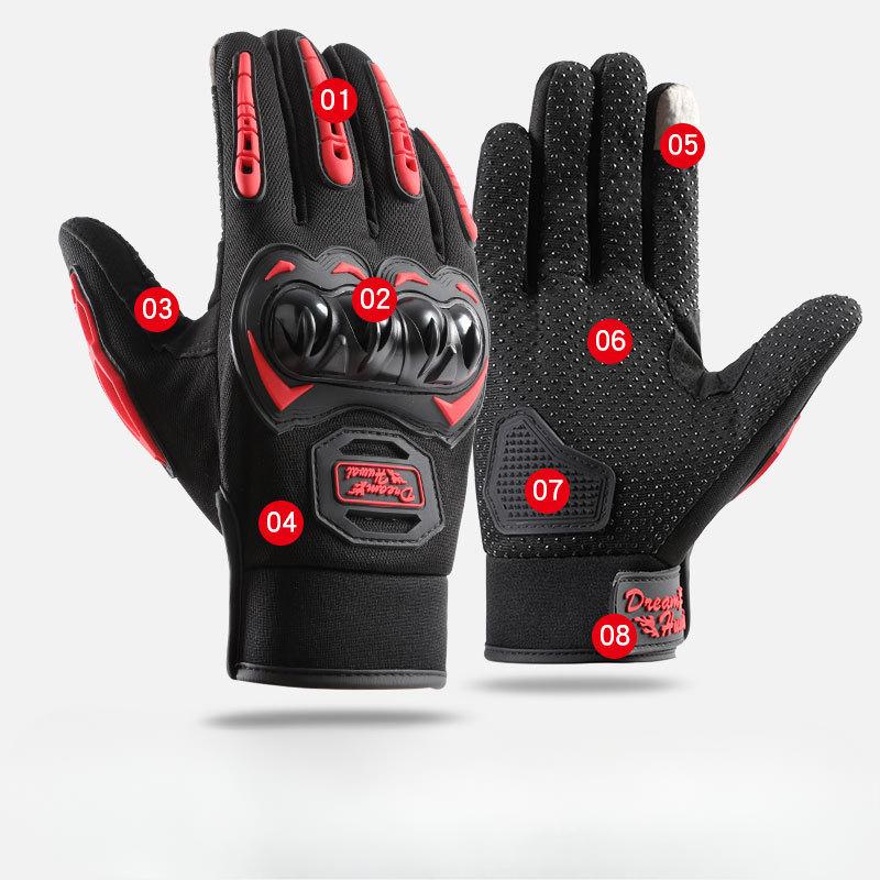 Outdoor Cycling Gloves Off Road Full Finger Hard Shell Protective Motorcycle Men's Sports Anti Fall Knight Touch Screen Gloves