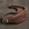 Vintage Crazy Horse Leather Men's Waist Bag, First-layer Leather, New Style Sports Multi-functional Chest Bag, Genuine Leather