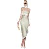 2026 European and American summer new elegant temperament wind solid color lace bow suspender tube top dress women