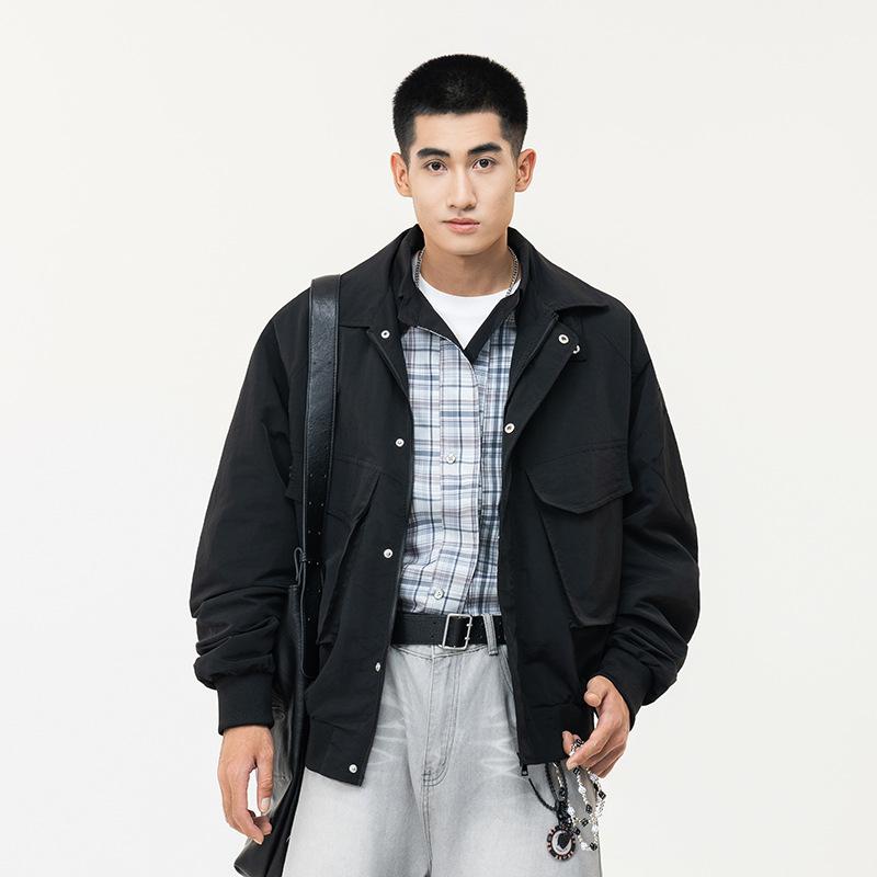 2025 Høst/Vinter Nye Jakker for Unge Menn Kuldebestandige Motejakker Ståkrage Topper Herre Varm Arbeidsbekledning med Plysj