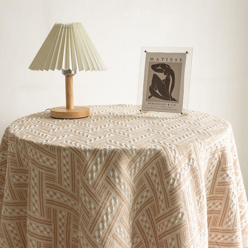 

Pastoral round Retro Knitting round Table For Home Table Mat Accessible Luxury French Tablecloth Cotton Linen Fabric Classy Coffee Table