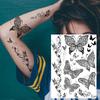 YURAN Women Girl Big Arm Owl Fake Tattoo Temporary Henna India Tatoo Stickers Custom Mandala Flower Black Turtle Tattoos Lace