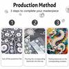 DIY Pearl Gem Chinese Dragon Painting Shining Bead Craft Art Home Wall Ornament Simple Unframed Room Decoration Art Modern Gift Style Design