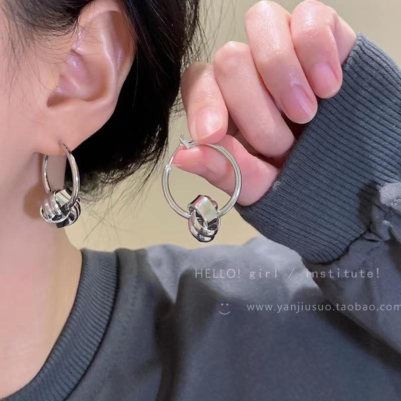 2024 New Trend: European-American Silver Hoop Earrings for Women