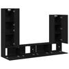 TV Cabinet Set 6 pcs Black Oak Effect Wood Based Material