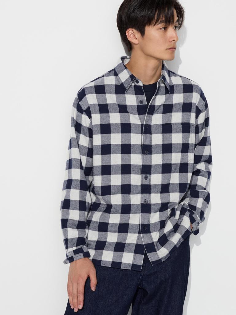 Uniqlo Flannel Shirt  LonG Sleeve ReGular Collar  Check G
