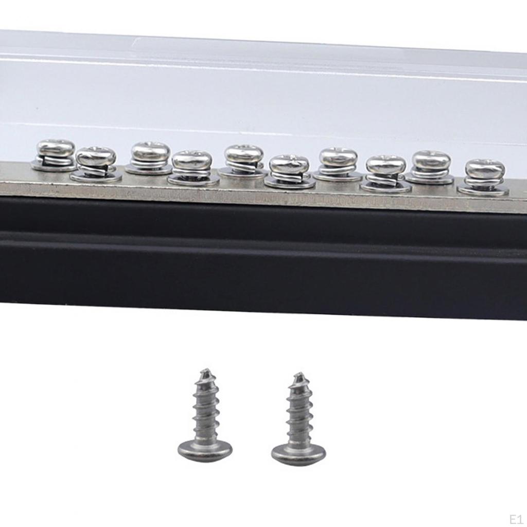10 Terminal Bar Power Distribution Block 48V 150A Installs Easily with Dust Cover for