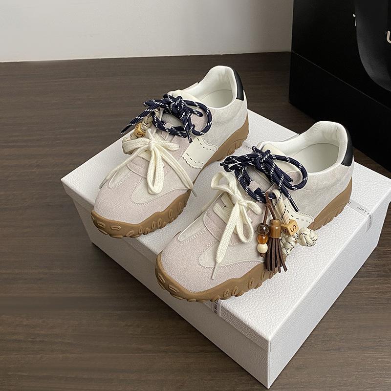 

В наличии, высота увеличена, ретро-кроссовки в цветовой гамме Майяра, женские новые замшевые повседневные спортивные тренировочные кроссовки Forrest. 40