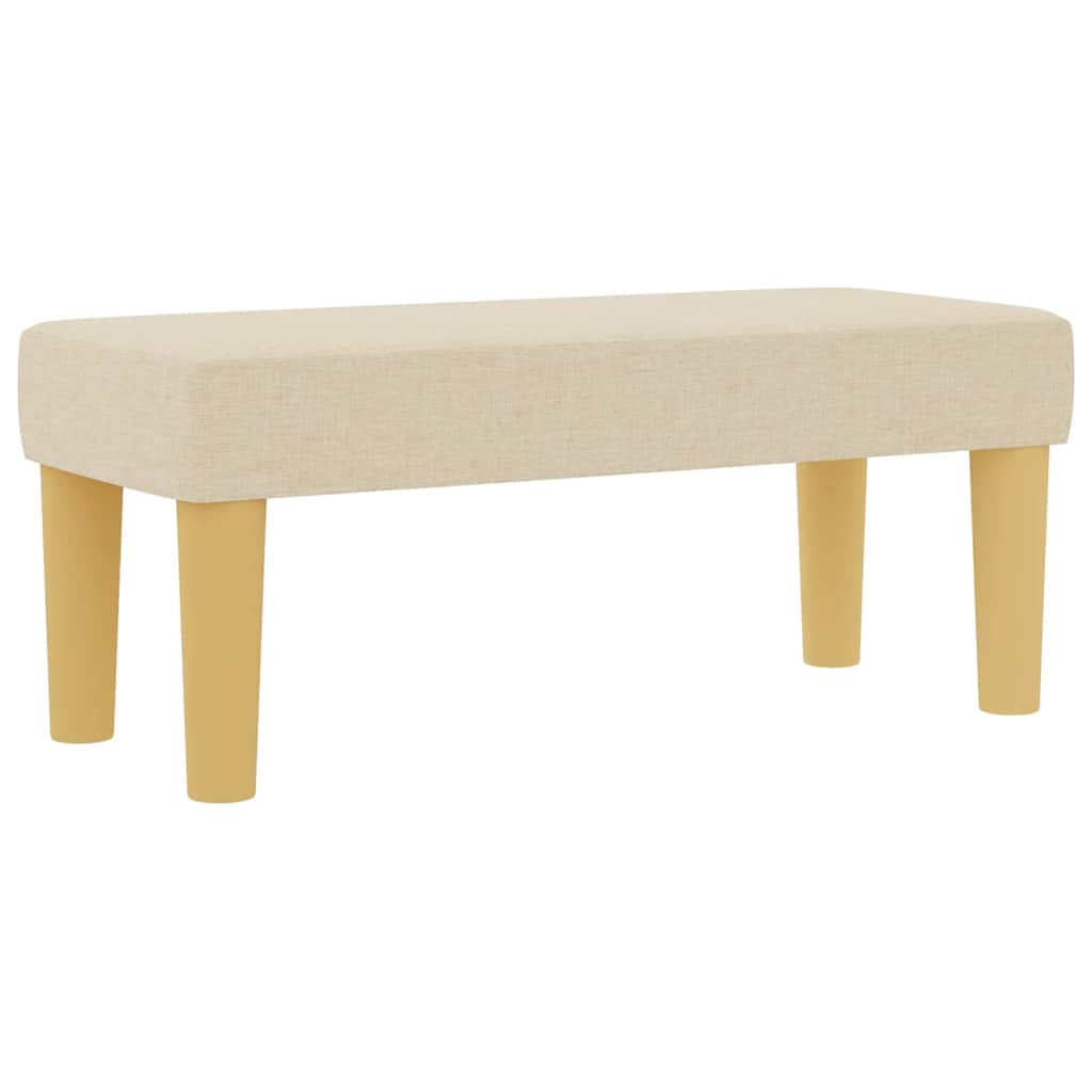 Box Spring Bed with Headboard Cream 190 X 90 Cm Fabric