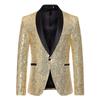 Men Sequined Blazer Casual Long Sleeve Suit Jacket