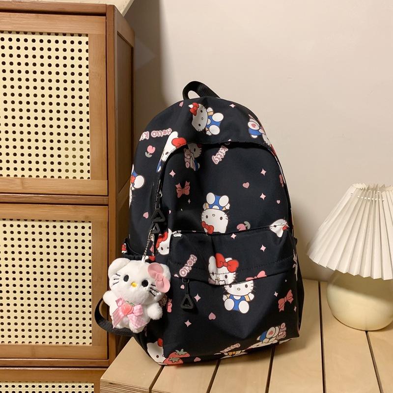 Schoolbag print graffiti student female backpack waterproof backpack Sanrio kt cat niche versatile schoolbag Korean girl