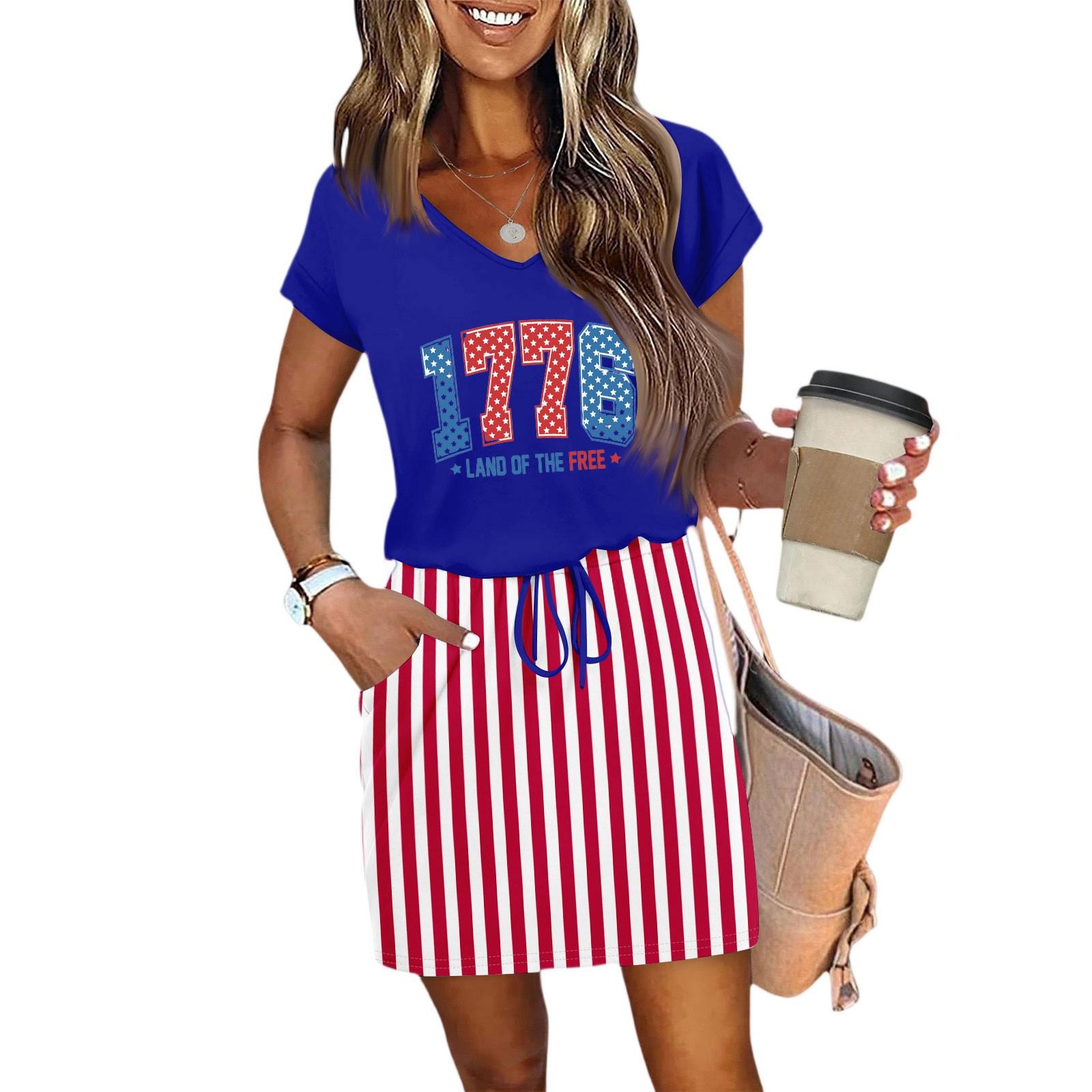 

Жіночі повсякденні літні сукні печворк V-подібний виріз футболка повсякденні з коротким рукавом на шнурку сукні XL