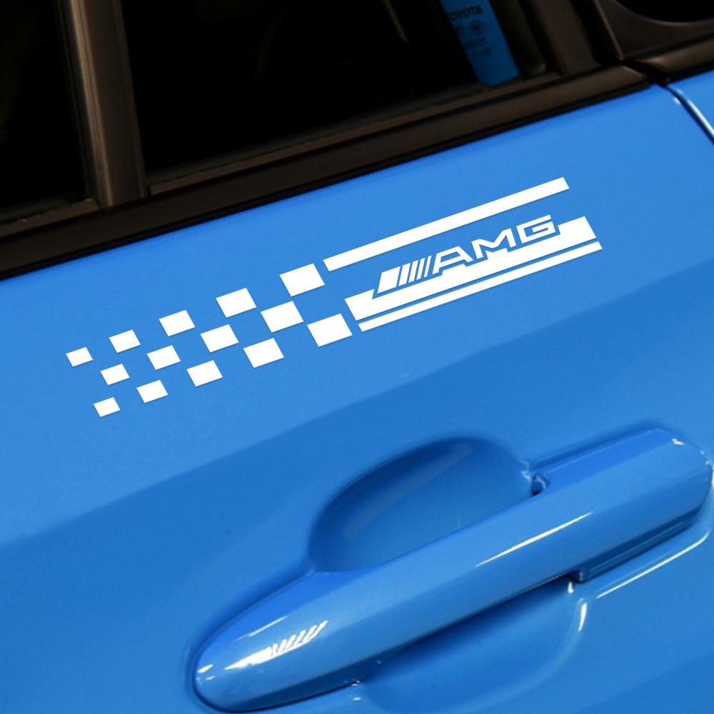 Car Styling Car Side Window B Pillar Decortion Decals PVC Auto Emblem Stickers For Mercedes Benz AMG W124 W202 W203 W204 W210