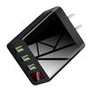 5V 3A Charger Head Digital Display High Compatibility ABS Portable 3-USB Charger Head for Home