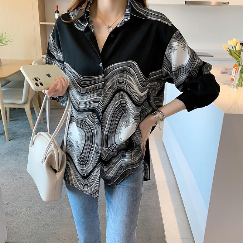 Camicia Versatile in Chiffon a Manica Lunga Taglie Forti - Nuovo Design Primavera