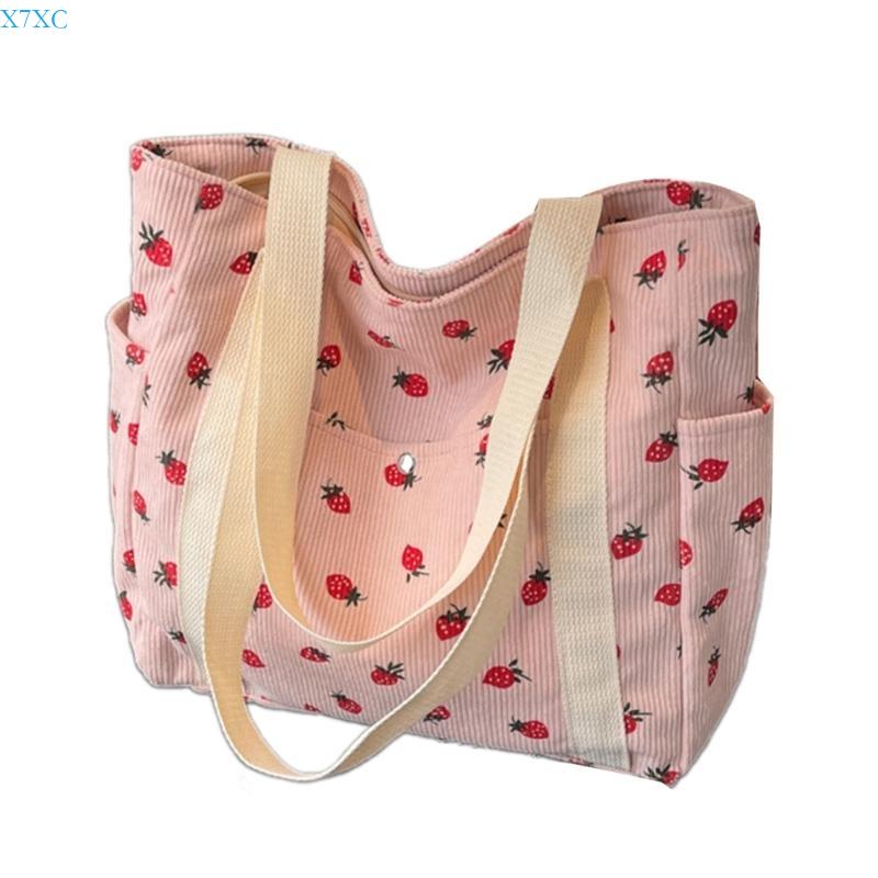 X7XC Multi-Pockets Armpit Bag for Women Strawberry Shoulder Bag Casual Handbag Purse розовый