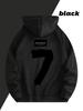 Men's Fashionable Trend Autumn-winter Casual Daily Comfortable Versatile Hoodie Printed with "7 HAVE A GOOD DAY" Numbers