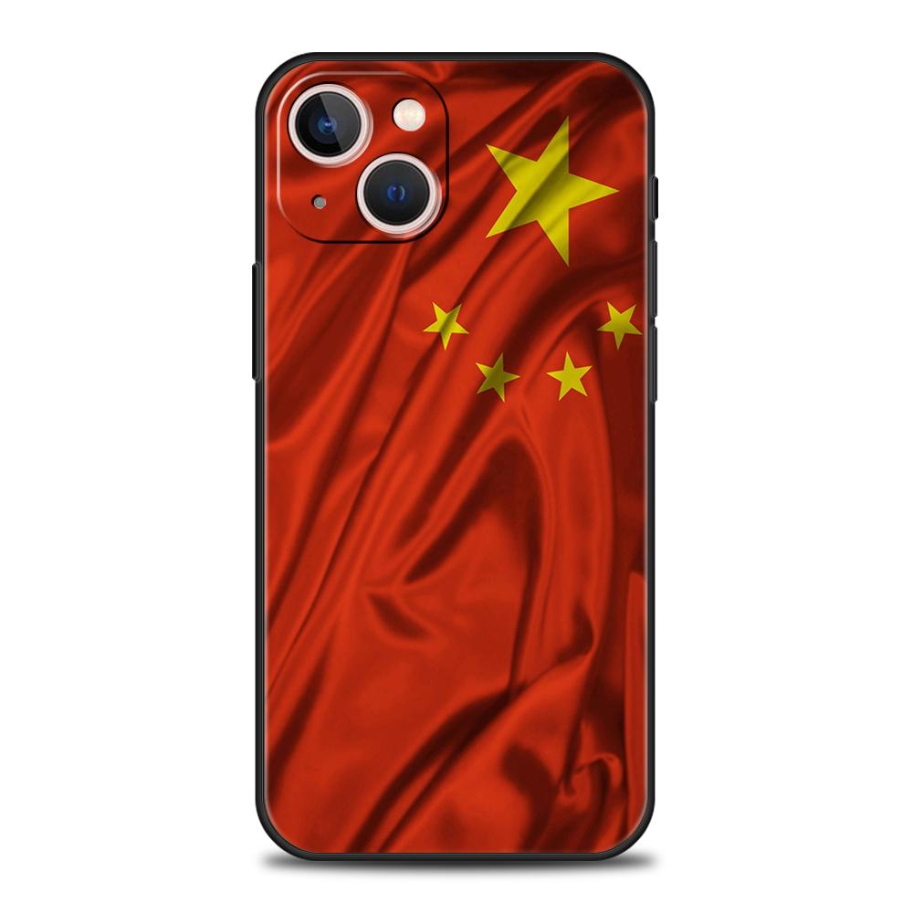 Chinese National Flag Phone Case for iPhone 16 15 14 13 12 Pro Max 11 Pro Max 7 8 Plus XS XR Shockproof Soft Shell Capas