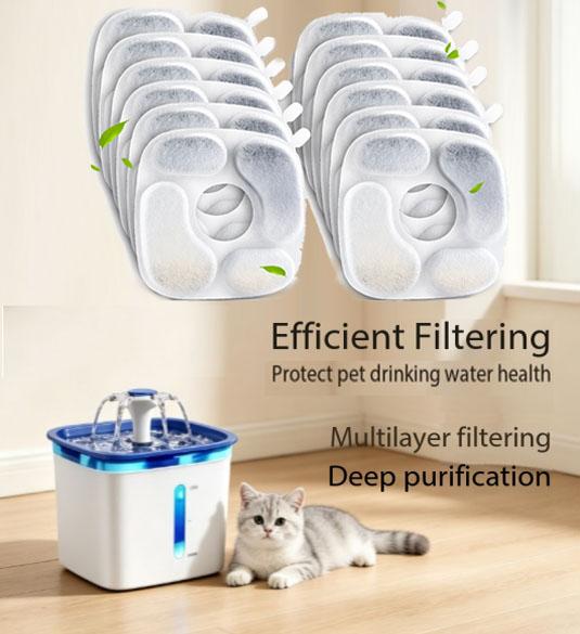 Cat Water Fountain Filter Activated Carbon Replacement Filter Cotton for Pet Smart Water Dispenser