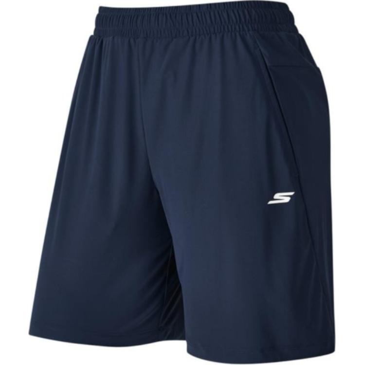 Skechers Solid Color Elastic Waist Casual Shorts Women shorts Navy-Blue P224W088-002Z S
