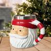 Santa Coffee Mug Stainless Steel Water Cup Hot Beverages Mugs Christmas Themed Drinkware Unique Holiday Gifts for Friends