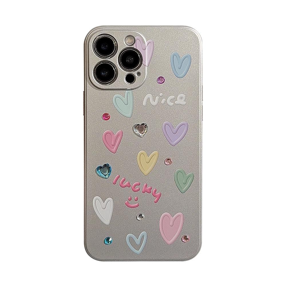 Ins Electroplating Love Diy Stickers for IPhone16 Super Hot 17promax for Apple 13 Mobile Phone Case 14 Full Package