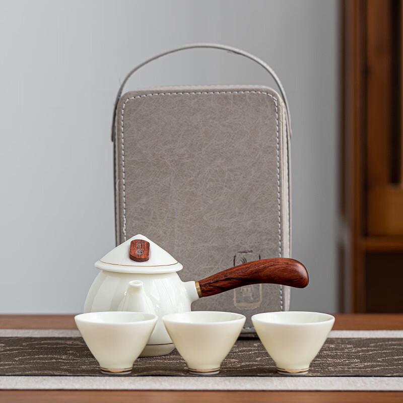 Elegant Chinese Mutton Fat Jade Ceramic Tea Sets