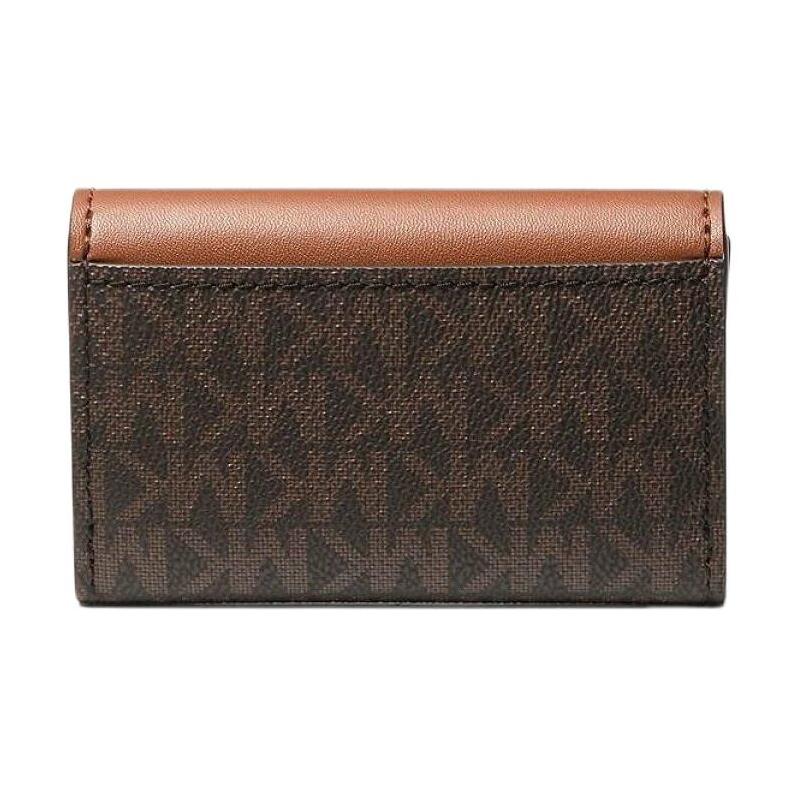 MICHAEL KORS Lyra Logo Coated Canvas Leatherette Wallet Extra Small Men's Dark Brown