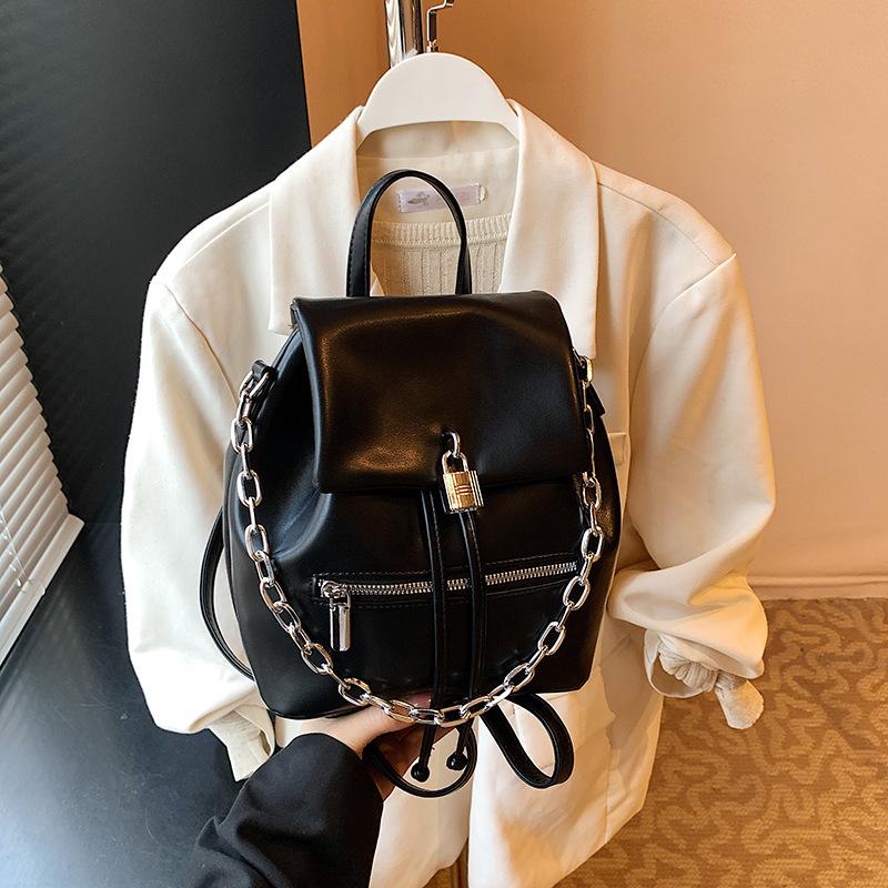 New Academy Style PU Drawstring Small Backpack Female Literature and Art Student Casual School Bag Fashion Backpack