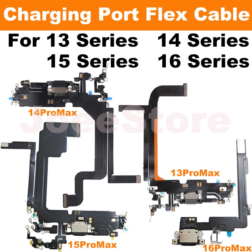 Charging Port Flex Cable for iPhone 16 15 14 13 Pro Max Mini USB Dock Charger Connector With Microphone Flex Cable Ribbon Repair
